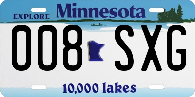 MN license plate 008SXG