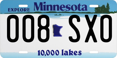 MN license plate 008SXO