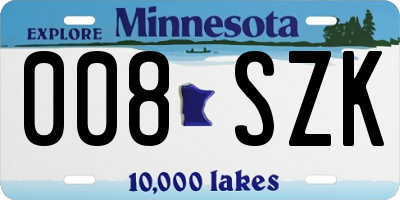 MN license plate 008SZK