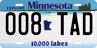 MN license plate 008TAD