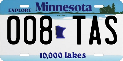 MN license plate 008TAS