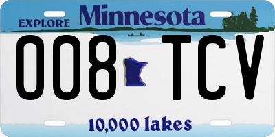 MN license plate 008TCV