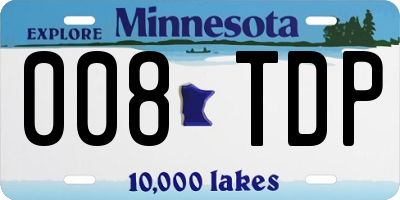 MN license plate 008TDP