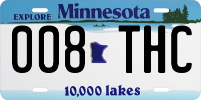 MN license plate 008THC