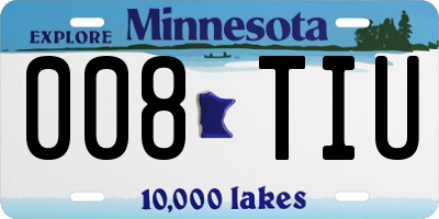 MN license plate 008TIU
