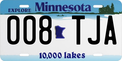 MN license plate 008TJA