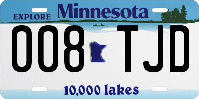 MN license plate 008TJD