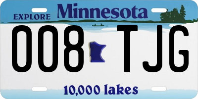 MN license plate 008TJG