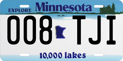 MN license plate 008TJI