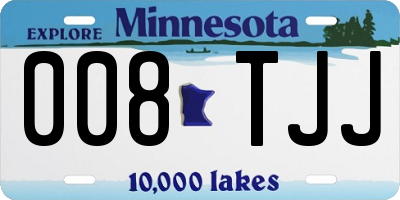 MN license plate 008TJJ