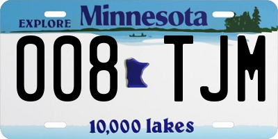 MN license plate 008TJM