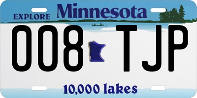 MN license plate 008TJP