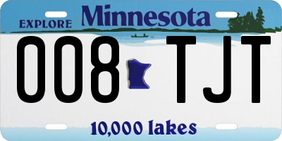 MN license plate 008TJT