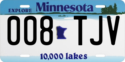 MN license plate 008TJV