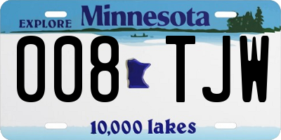 MN license plate 008TJW