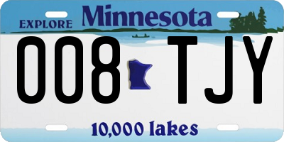 MN license plate 008TJY
