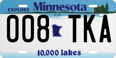 MN license plate 008TKA