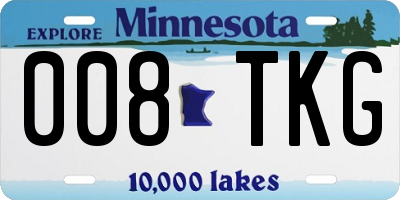 MN license plate 008TKG
