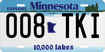 MN license plate 008TKI