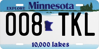 MN license plate 008TKL