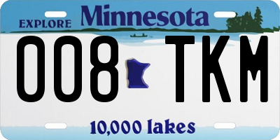 MN license plate 008TKM