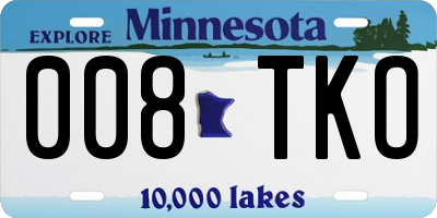 MN license plate 008TKO