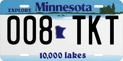 MN license plate 008TKT