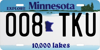 MN license plate 008TKU