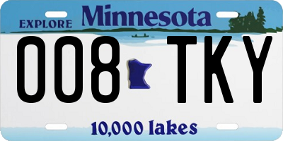 MN license plate 008TKY
