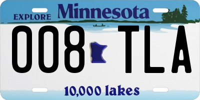 MN license plate 008TLA