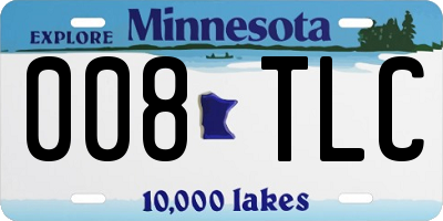 MN license plate 008TLC