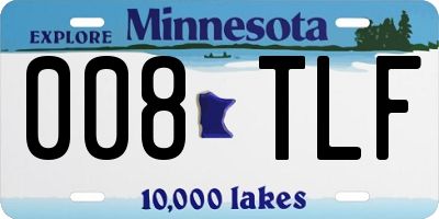 MN license plate 008TLF