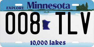 MN license plate 008TLV