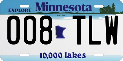 MN license plate 008TLW