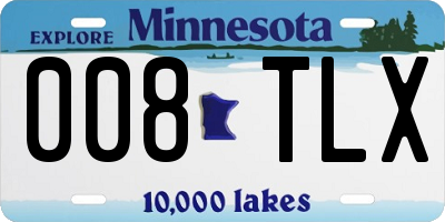 MN license plate 008TLX