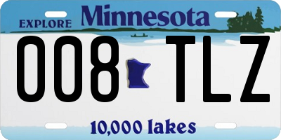 MN license plate 008TLZ