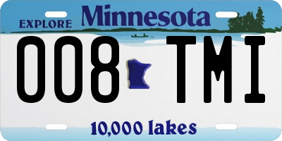 MN license plate 008TMI