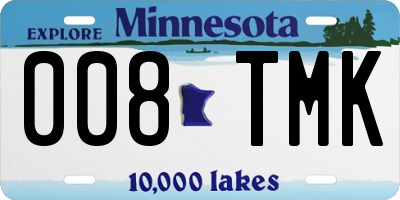 MN license plate 008TMK