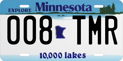 MN license plate 008TMR