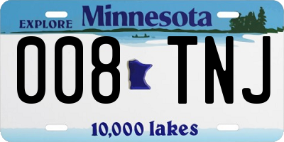 MN license plate 008TNJ