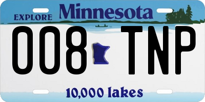 MN license plate 008TNP