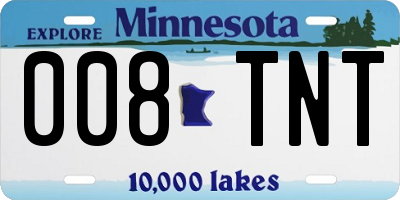 MN license plate 008TNT
