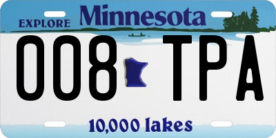 MN license plate 008TPA