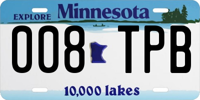MN license plate 008TPB