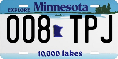 MN license plate 008TPJ