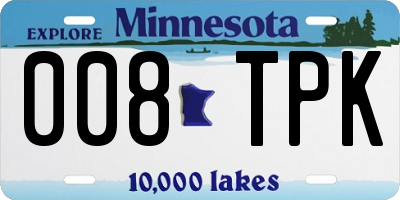 MN license plate 008TPK