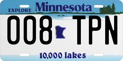 MN license plate 008TPN