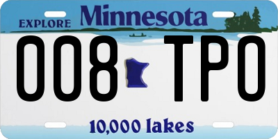 MN license plate 008TPO
