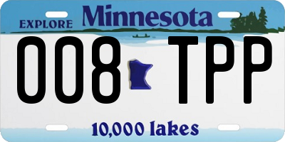 MN license plate 008TPP