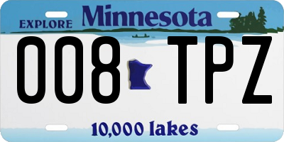 MN license plate 008TPZ